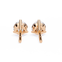 2.57 CTW round lab-grown diamond stud earrings in a three-prong martini setting crafted from 14K gold.