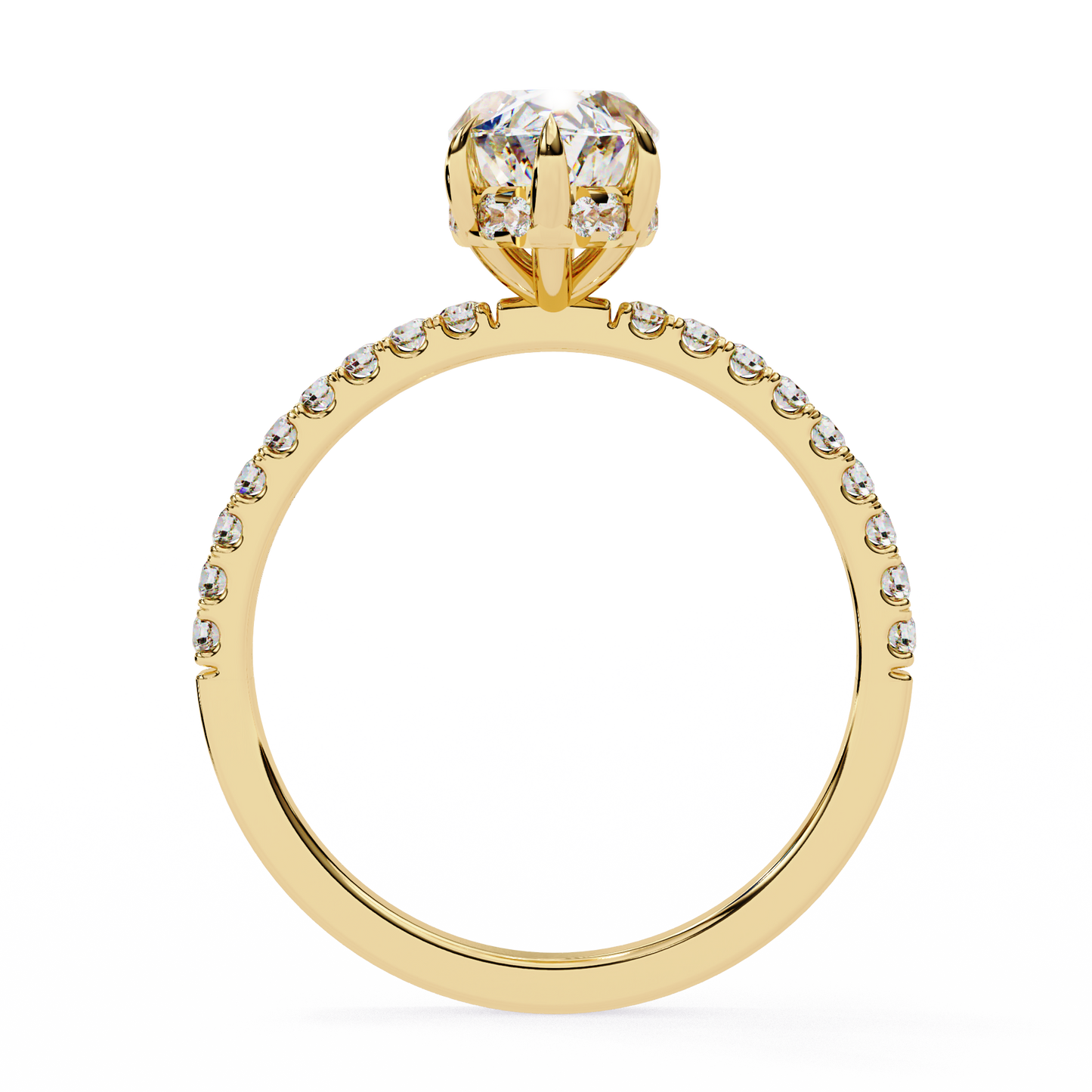 1.72 CTW Marquise Lab-Grown Diamond Hidden Halo Pavé Engagement Ring in 14K Gold