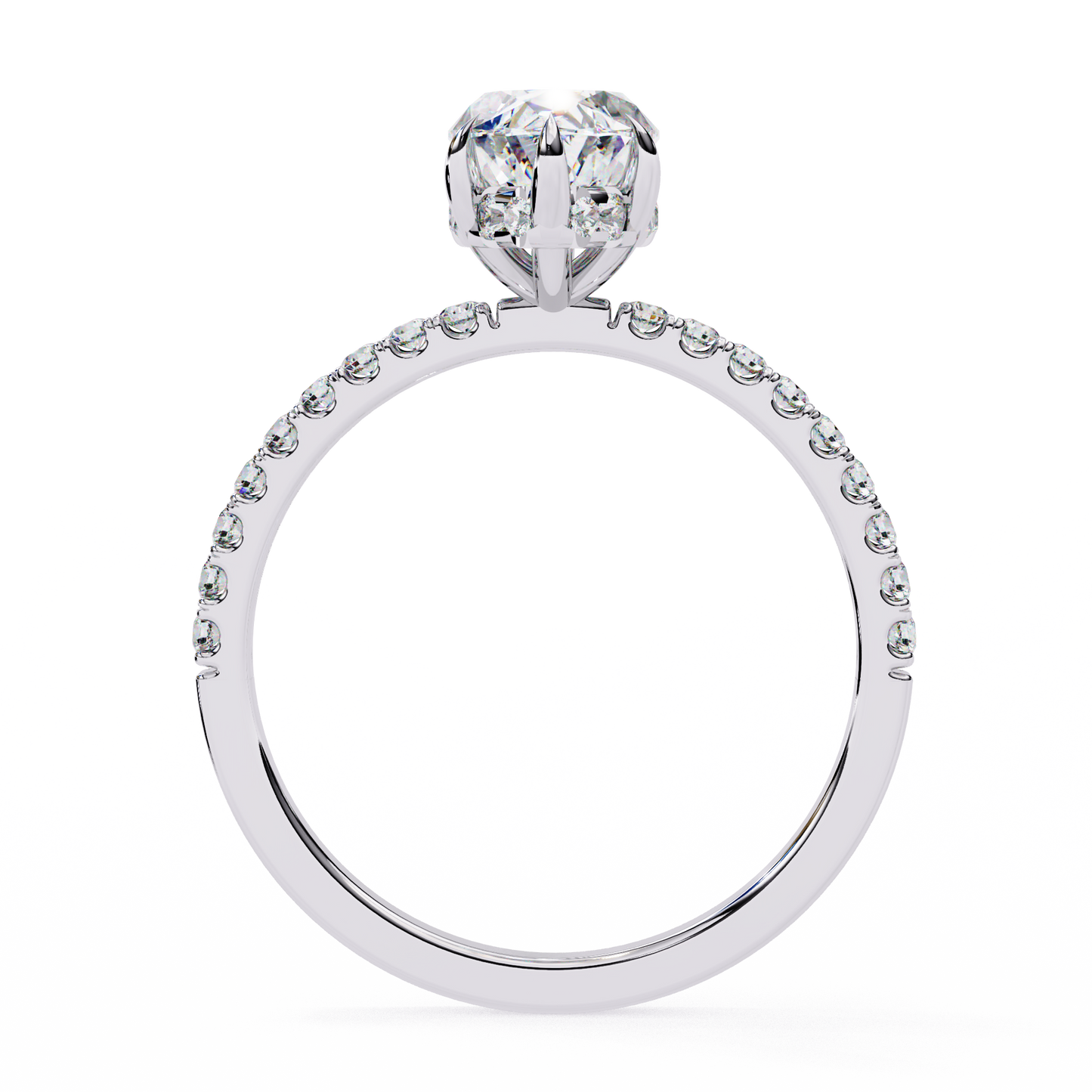 1.72 CTW Marquise Lab-Grown Diamond Hidden Halo Pavé Engagement Ring in 14K Gold
