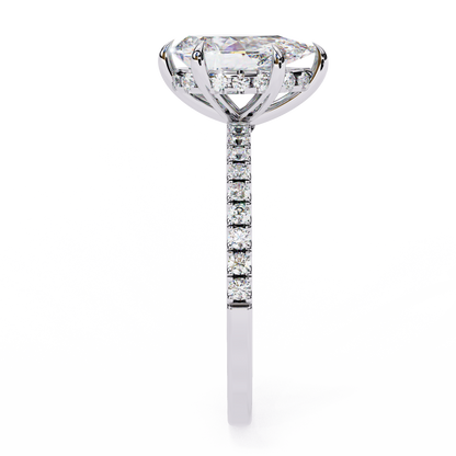 2.09 CTW Pear Lab-Grown Diamond Hidden Halo Pavé Engagement Ring in 14K Gold