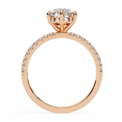 2.09 CTW Pear Lab-Grown Diamond Hidden Halo Pavé Engagement Ring in 14K Gold