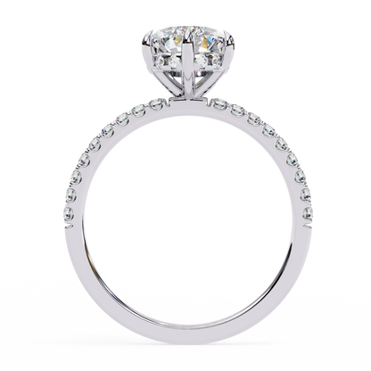 2.09 CTW Pear Lab-Grown Diamond Hidden Halo Pavé Engagement Ring in 14K Gold