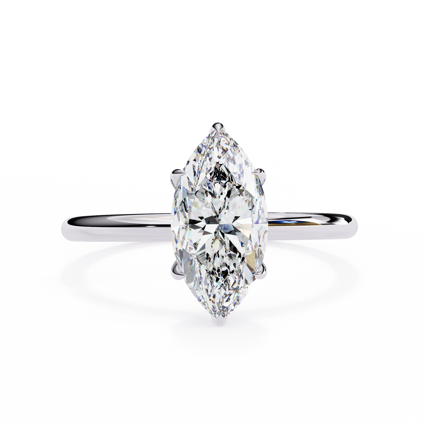 1.00 CT Marquise-Cut Lab-Grown Diamond Solitaire Engagement Ring in 14K Gold