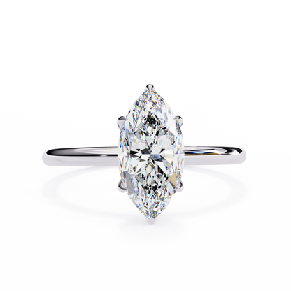 1.00 CT Marquise-Cut Lab-Grown Diamond Solitaire Engagement Ring in 14K Gold