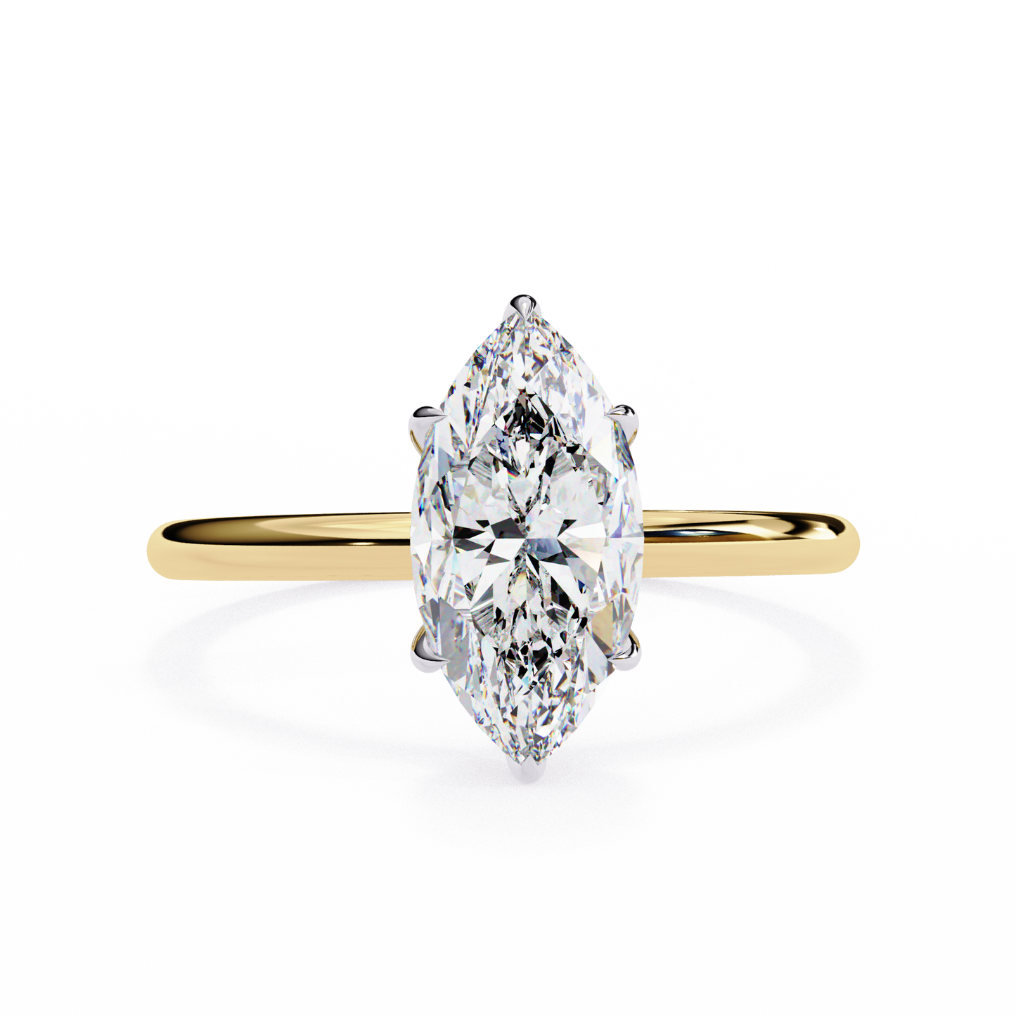 1.00 CT Marquise-Cut Lab-Grown Diamond Solitaire Engagement Ring in 14K Gold