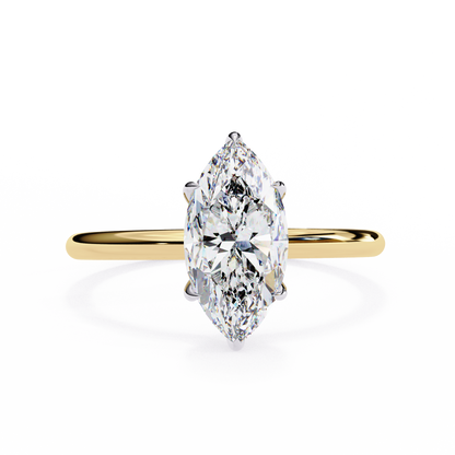1.00 CT Marquise-Cut Lab-Grown Diamond Solitaire Engagement Ring in 14K Gold
