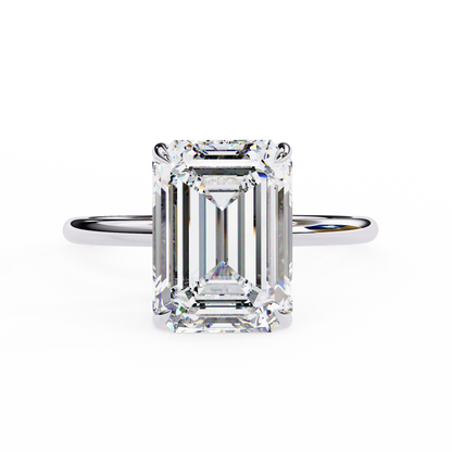 2.62 CTW Emerald-Cut Lab-Grown Diamond Hidden Halo Solitaire Engagement Ring in 14K Gold