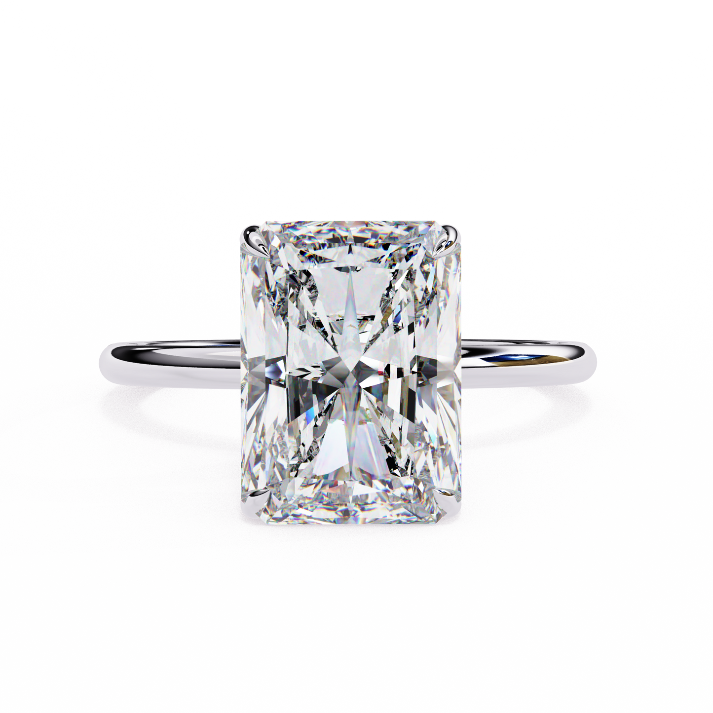 3.03 CT Radiant-Cut Lab-Grown Diamond Solitaire Engagement Ring in 14K Gold