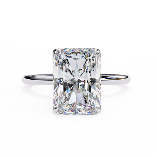 3.03 CT Radiant-Cut Lab-Grown Diamond Solitaire Engagement Ring in 14K Gold