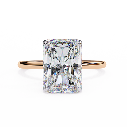 2.53 CTW Radiant-Cut Lab-Grown Diamond Hidden Halo Solitaire Engagement Ring in 14K Gold