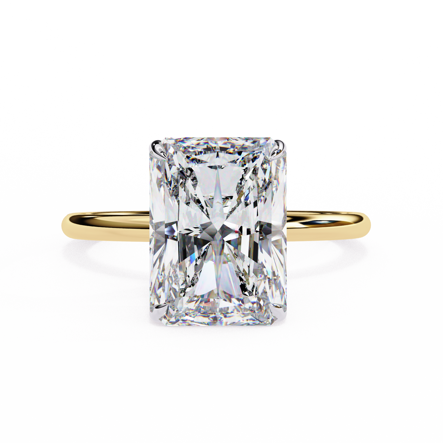 3.03 CT Radiant-Cut Lab-Grown Diamond Solitaire Engagement Ring in 14K Gold