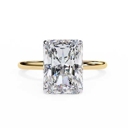 3.03 CT Radiant-Cut Lab-Grown Diamond Solitaire Engagement Ring in 14K Gold