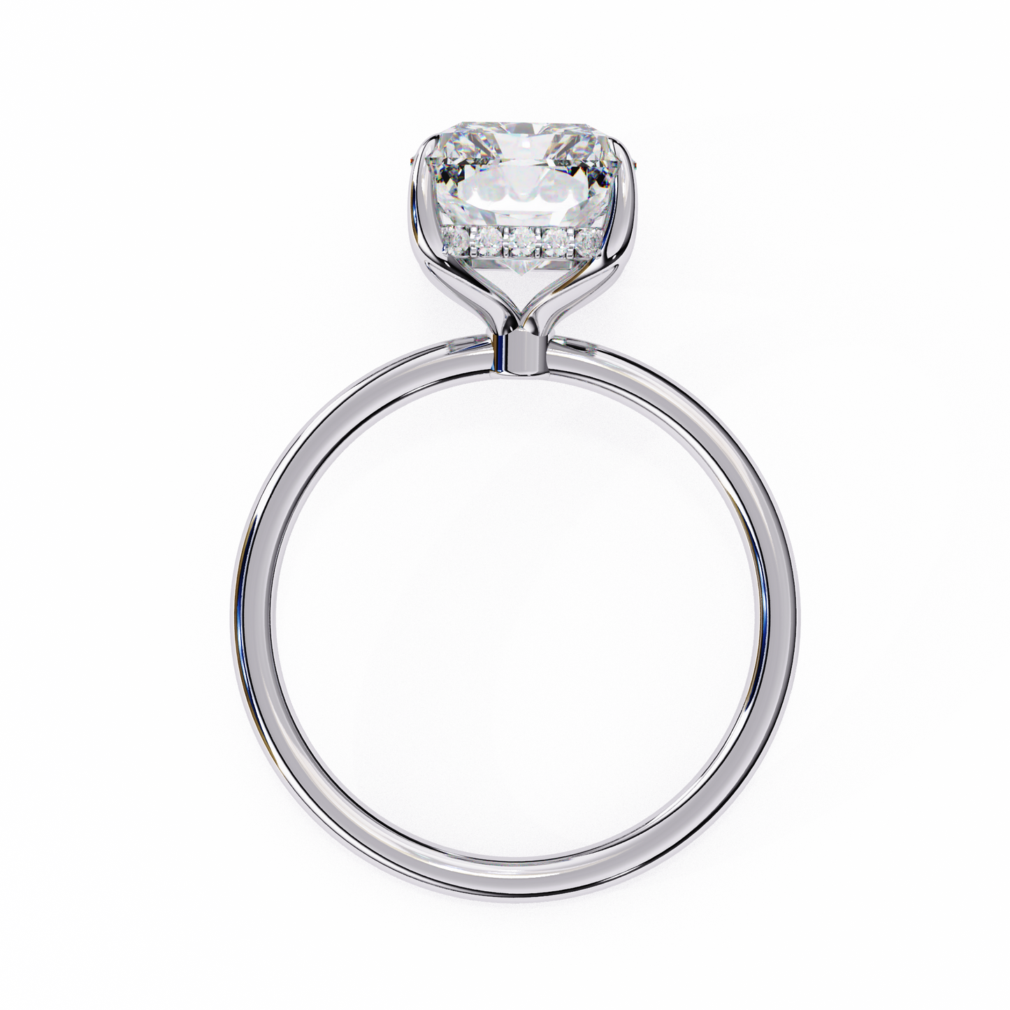 2.53 CTW Radiant-Cut Lab-Grown Diamond Hidden Halo Solitaire Engagement Ring in 14K Gold