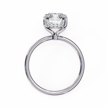 2.62 CTW Emerald-Cut Lab-Grown Diamond Hidden Halo Solitaire Engagement Ring in 14K Gold