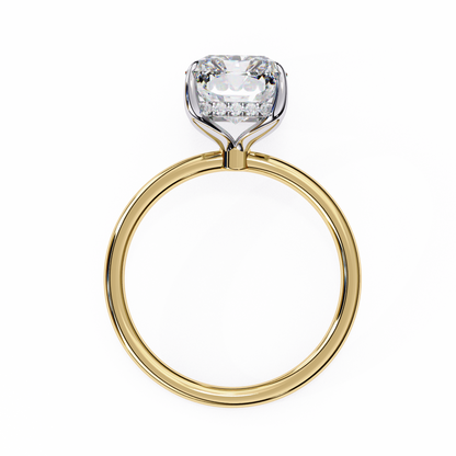 2.53 CTW Radiant-Cut Lab-Grown Diamond Hidden Halo Solitaire Engagement Ring in 14K Gold
