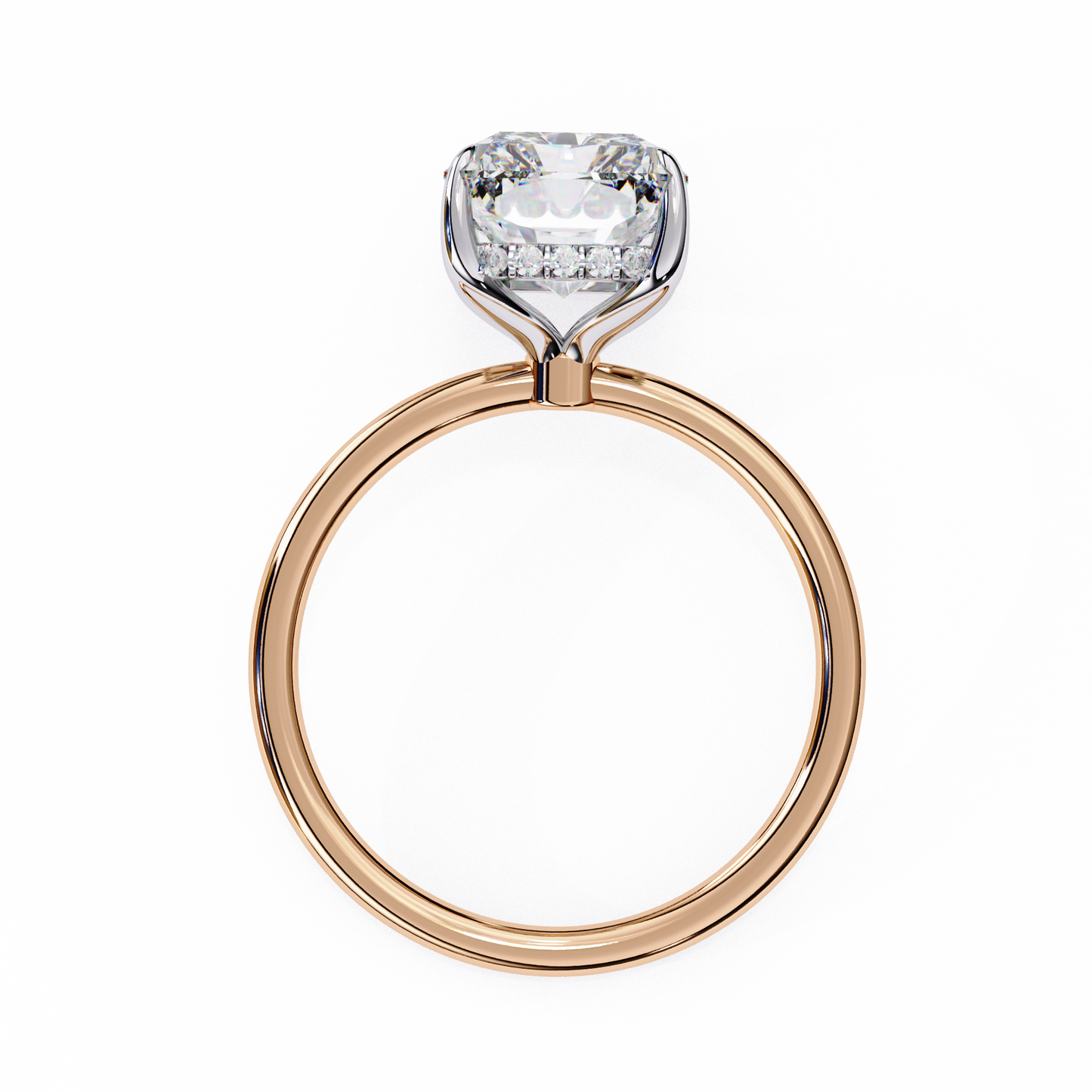 2.53 CTW Radiant-Cut Lab-Grown Diamond Hidden Halo Solitaire Engagement Ring in 14K Gold