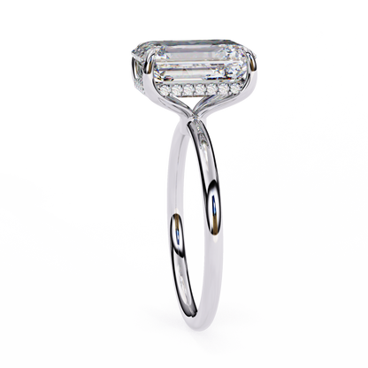 2.53 CTW Radiant-Cut Lab-Grown Diamond Hidden Halo Solitaire Engagement Ring in 14K Gold