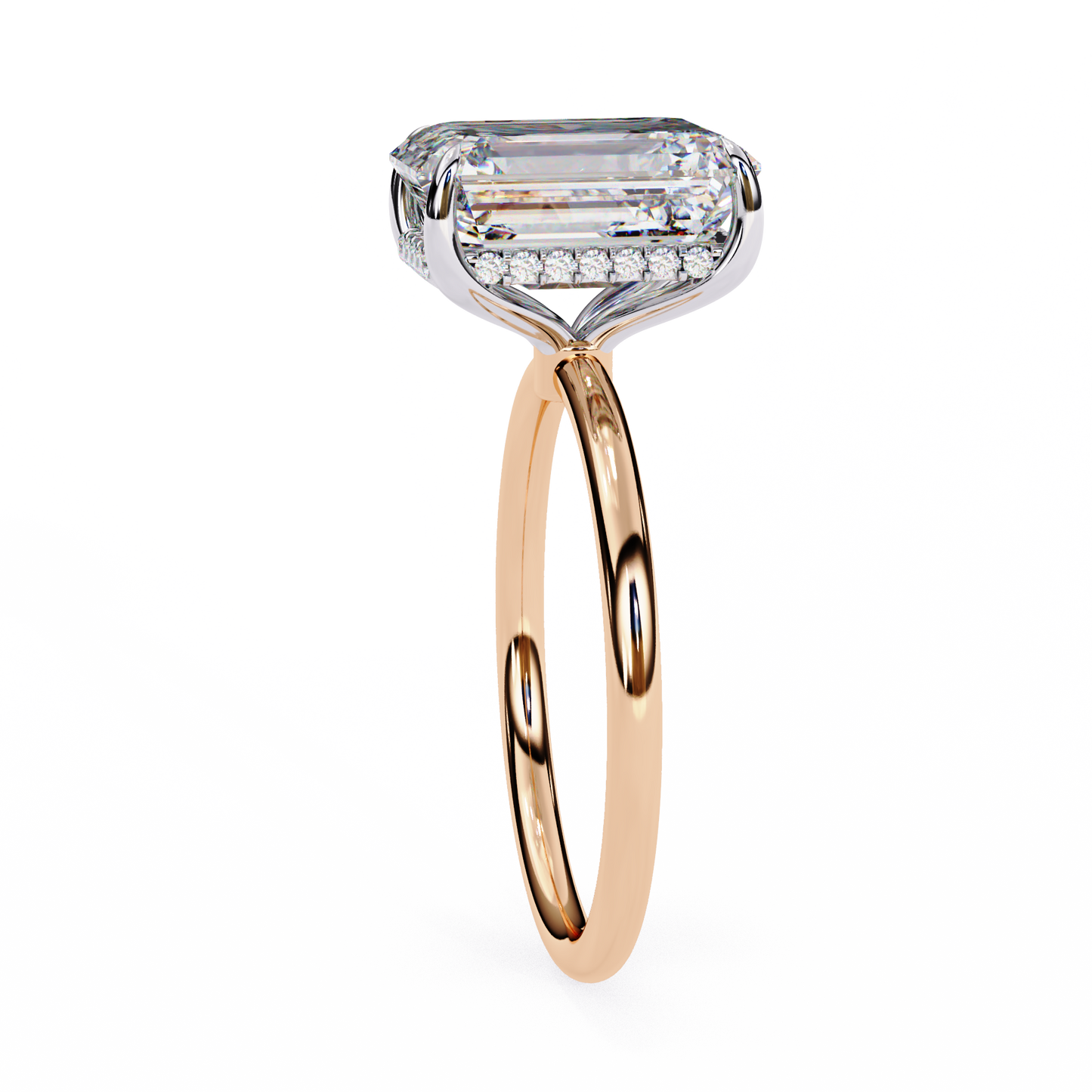 2.53 CTW Radiant-Cut Lab-Grown Diamond Hidden Halo Solitaire Engagement Ring in 14K Gold