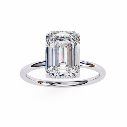 2.62 CTW Emerald-Cut Lab-Grown Diamond Hidden Halo Solitaire Engagement Ring in 14K Gold