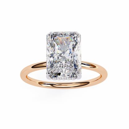 2.53 CTW Radiant-Cut Lab-Grown Diamond Hidden Halo Solitaire Engagement Ring in 14K Gold