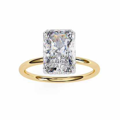 2.53 CTW Radiant-Cut Lab-Grown Diamond Hidden Halo Solitaire Engagement Ring in 14K Gold