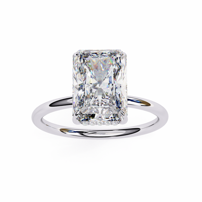 2.53 CTW Radiant-Cut Lab-Grown Diamond Hidden Halo Solitaire Engagement Ring in 14K Gold