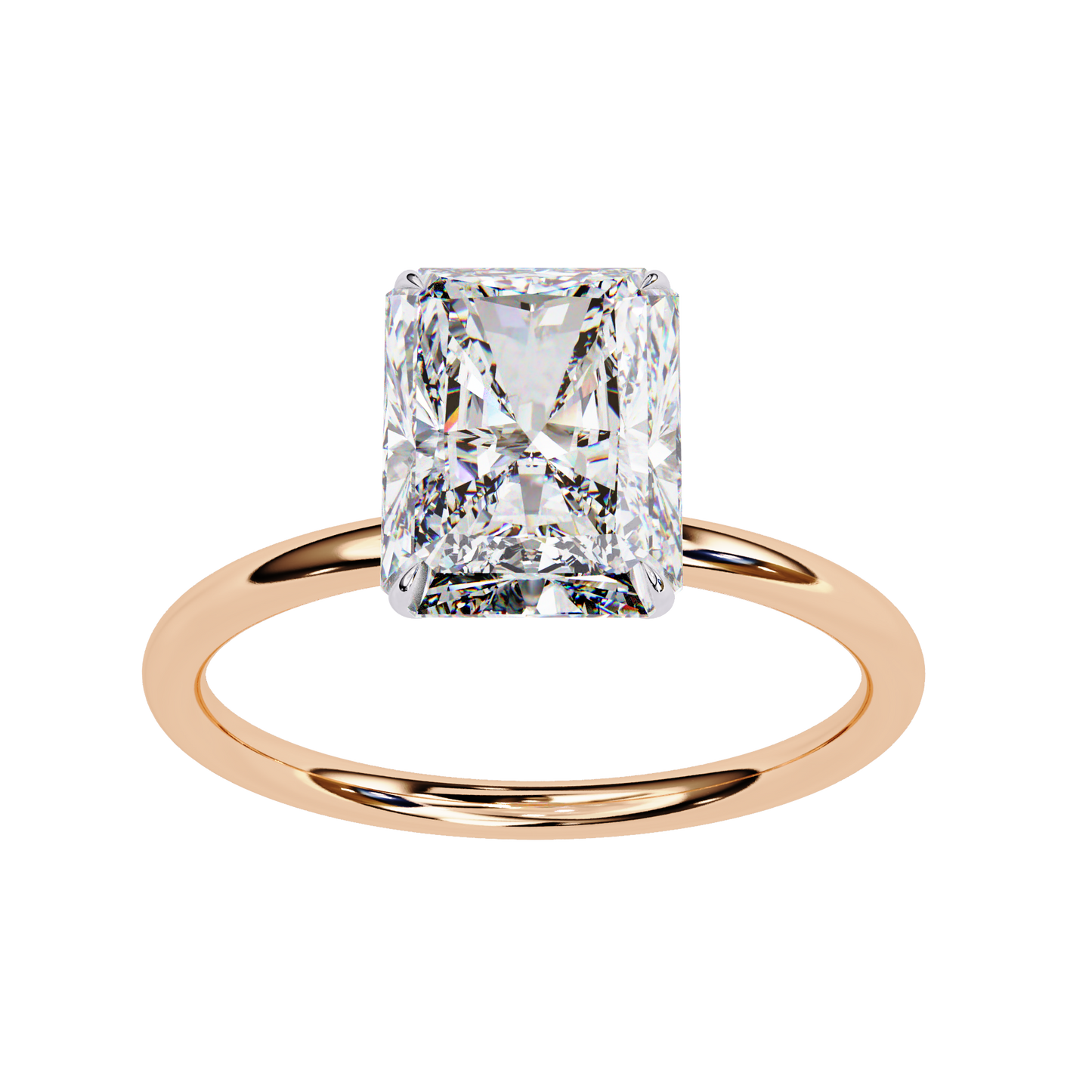3.03 CT Radiant-Cut Lab-Grown Diamond Solitaire Engagement Ring in 14K Gold