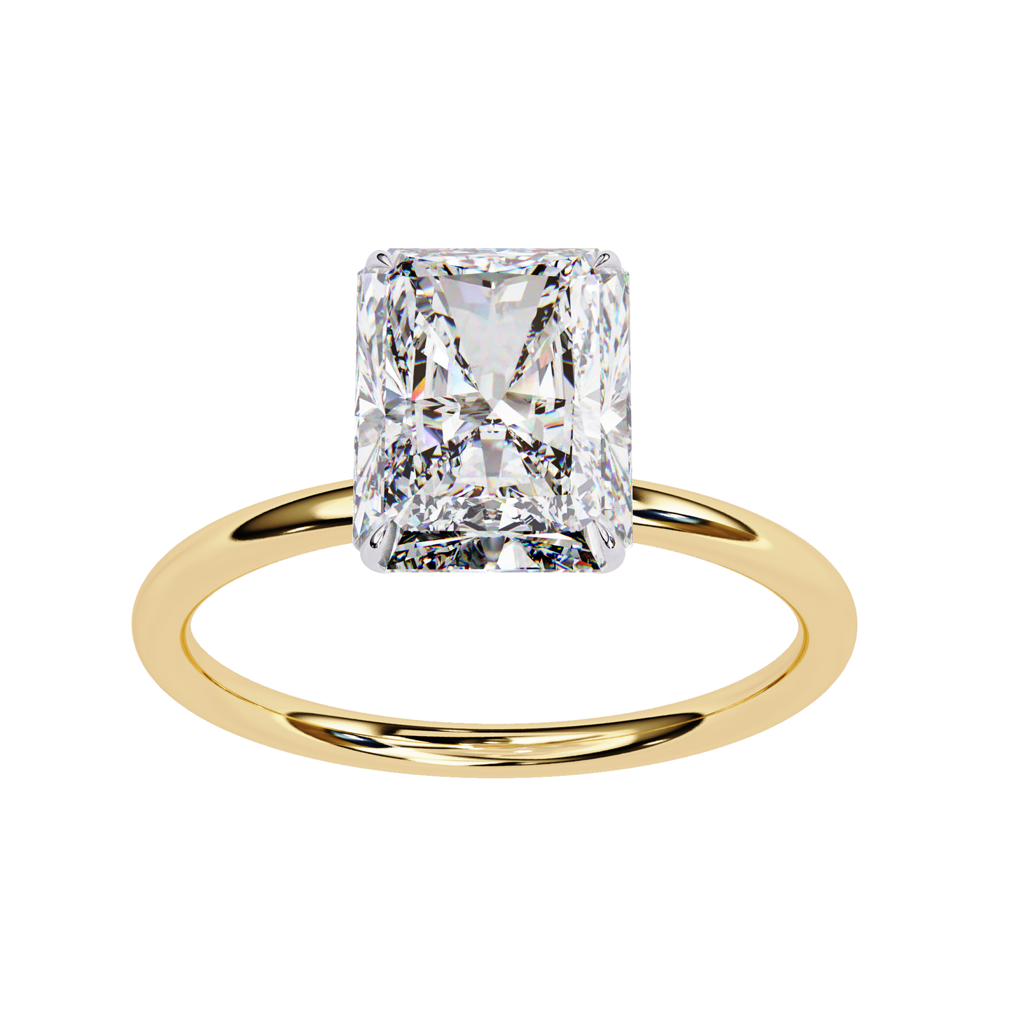 3.03 CT Radiant-Cut Lab-Grown Diamond Solitaire Engagement Ring in 14K Gold