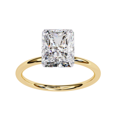 3.03 CT Radiant-Cut Lab-Grown Diamond Solitaire Engagement Ring in 14K Gold