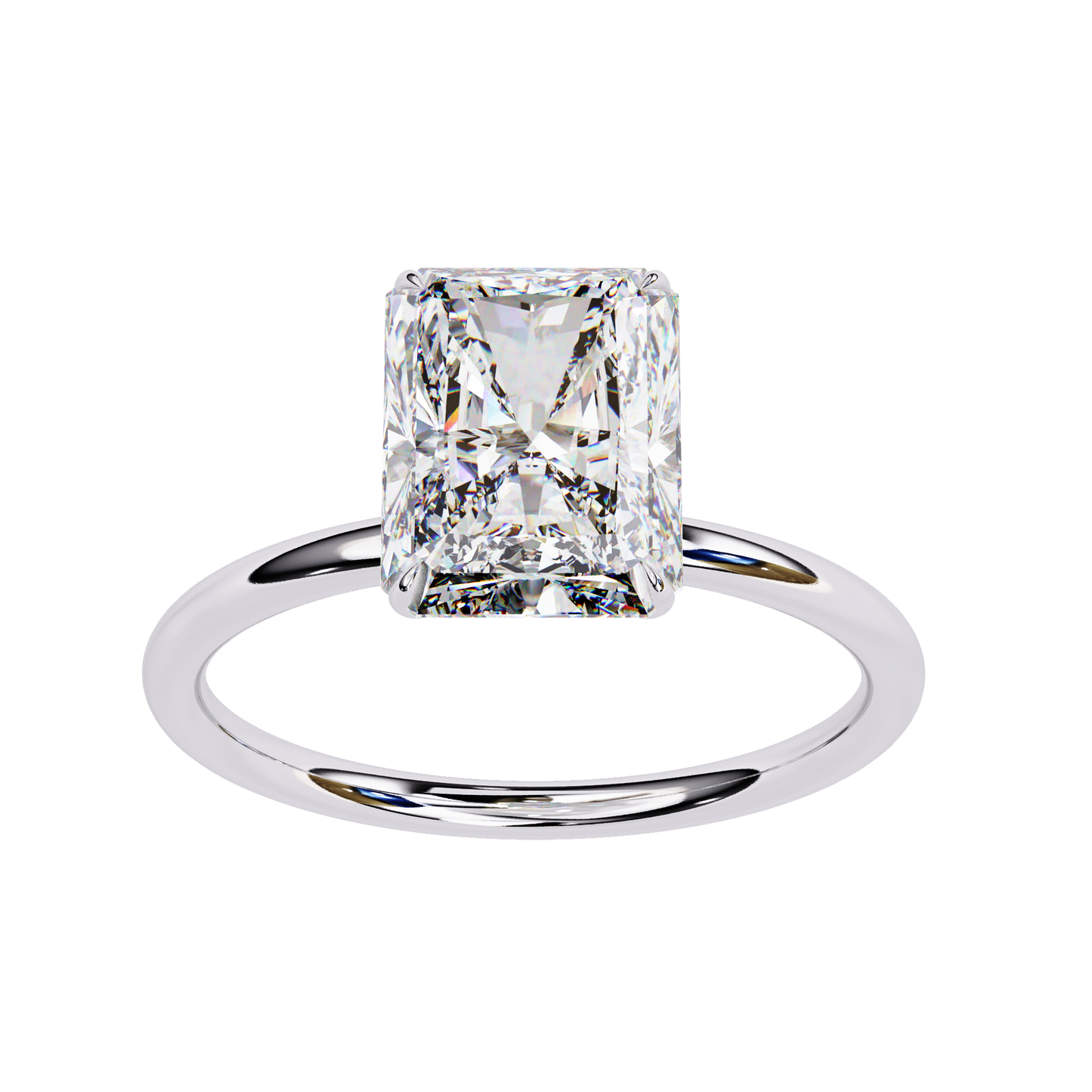 3.03 CT Radiant-Cut Lab-Grown Diamond Solitaire Engagement Ring in 14K Gold