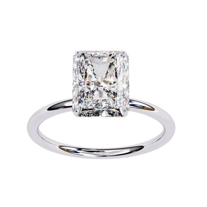 3.03 CT Radiant-Cut Lab-Grown Diamond Solitaire Engagement Ring in 14K Gold