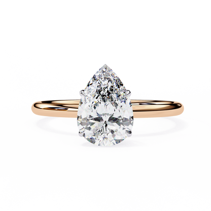 1.00 CT Pear-Cut Lab-Grown Diamond Solitaire Engagement Ring in 14K Gold