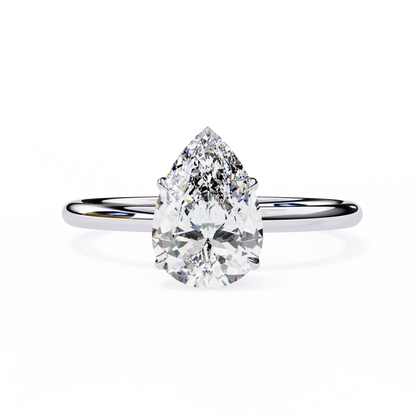 1.00 CT Pear-Cut Lab-Grown Diamond Solitaire Engagement Ring in 14K Gold