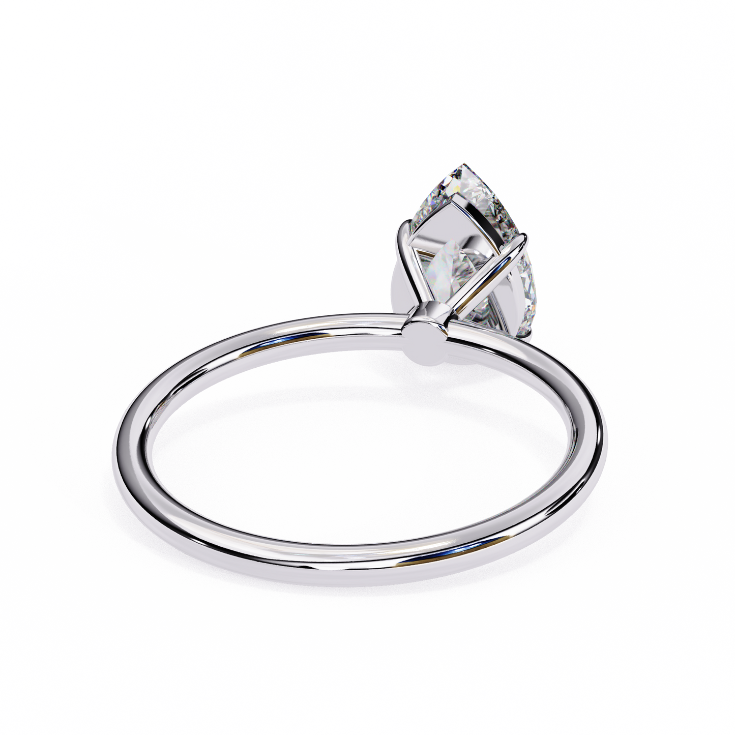 1.00 CT Pear-Cut Lab-Grown Diamond Solitaire Engagement Ring in 14K Gold