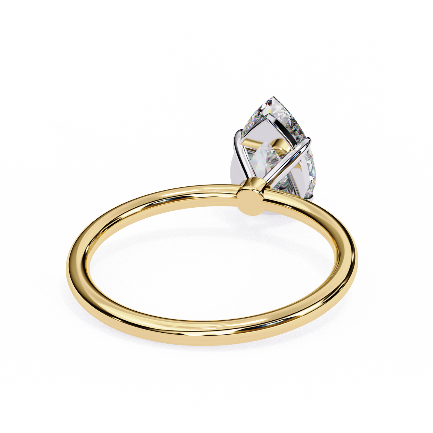 1.00 CT Pear-Cut Lab-Grown Diamond Solitaire Engagement Ring in 14K Gold