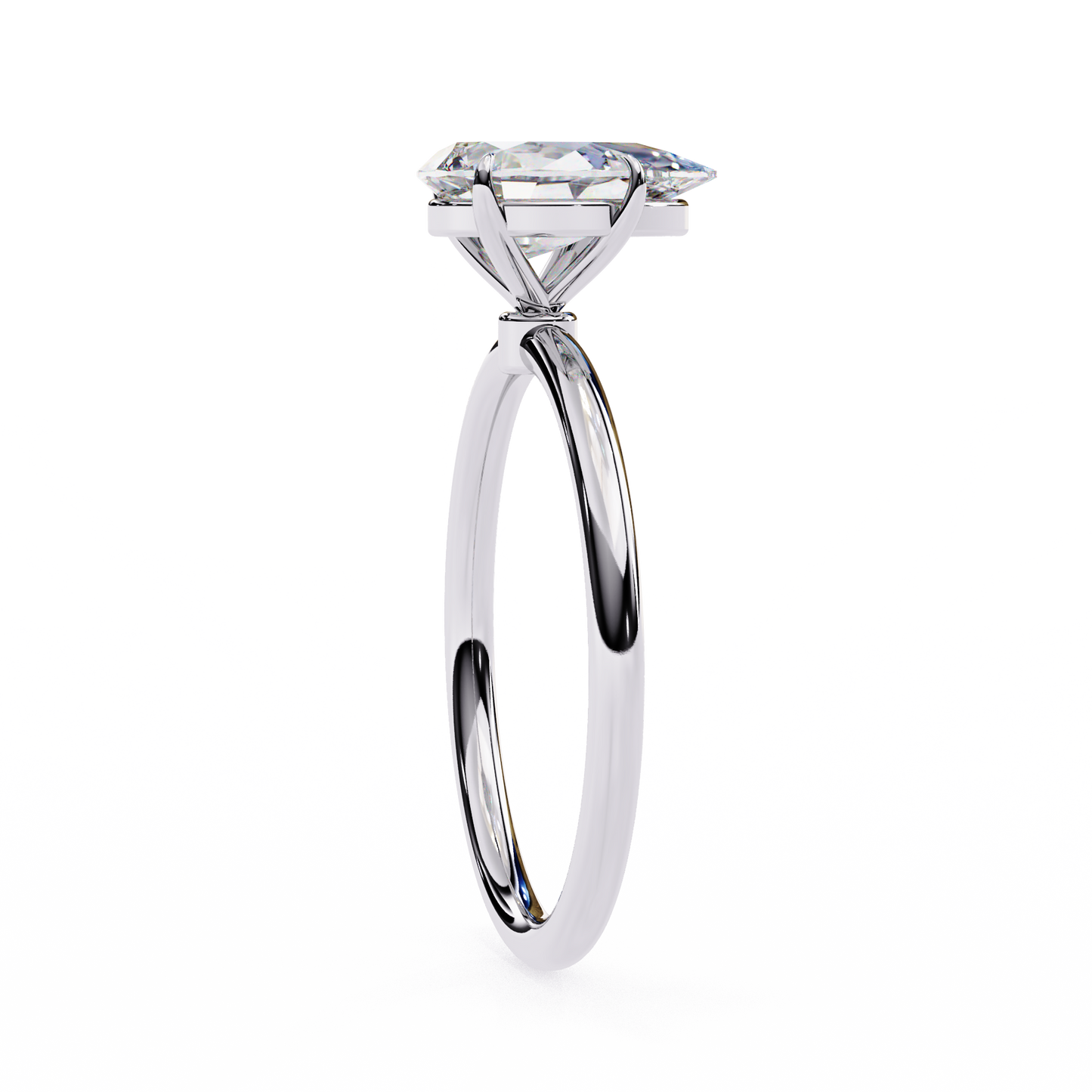 1.00 CT Pear-Cut Lab-Grown Diamond Solitaire Engagement Ring in 14K Gold