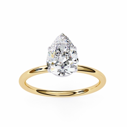 1.00 CT Pear-Cut Lab-Grown Diamond Solitaire Engagement Ring in 14K Gold