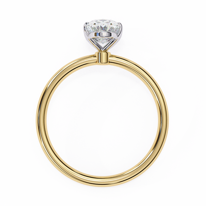 1.00 CT Oval-Cut Lab-Grown Diamond Solitaire Engagement Ring in 14K Gold