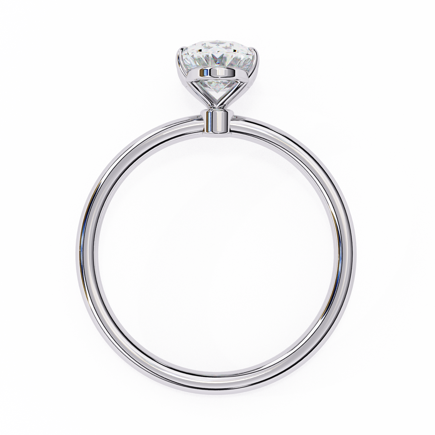 1.00 CT Oval-Cut Lab-Grown Diamond Solitaire Engagement Ring in 14K Gold