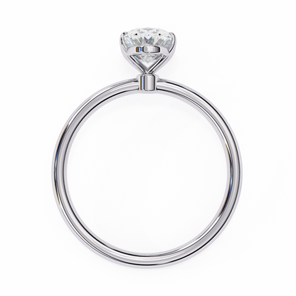 1.00 CT Oval-Cut Lab-Grown Diamond Solitaire Engagement Ring in 14K Gold