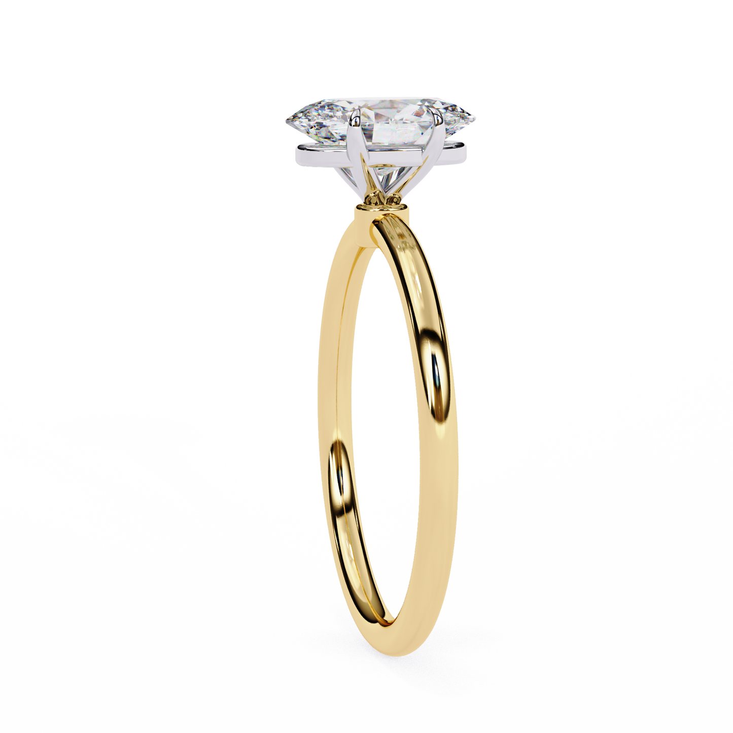1.00 CT Oval-Cut Lab-Grown Diamond Solitaire Engagement Ring in 14K Gold