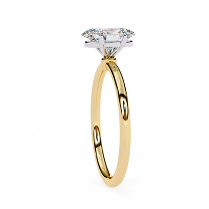 1.00 CT Oval-Cut Lab-Grown Diamond Solitaire Engagement Ring in 14K Gold