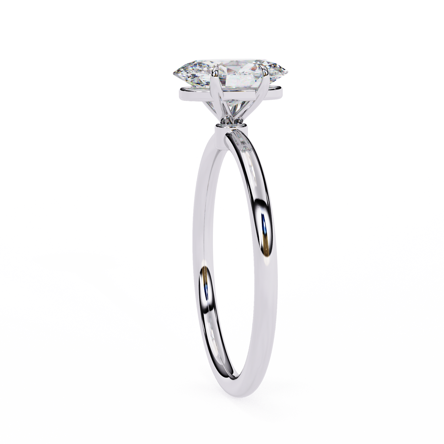 1.00 CT Oval-Cut Lab-Grown Diamond Solitaire Engagement Ring in 14K Gold
