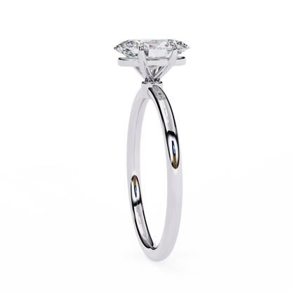 1.00 CT Oval-Cut Lab-Grown Diamond Solitaire Engagement Ring in 14K Gold
