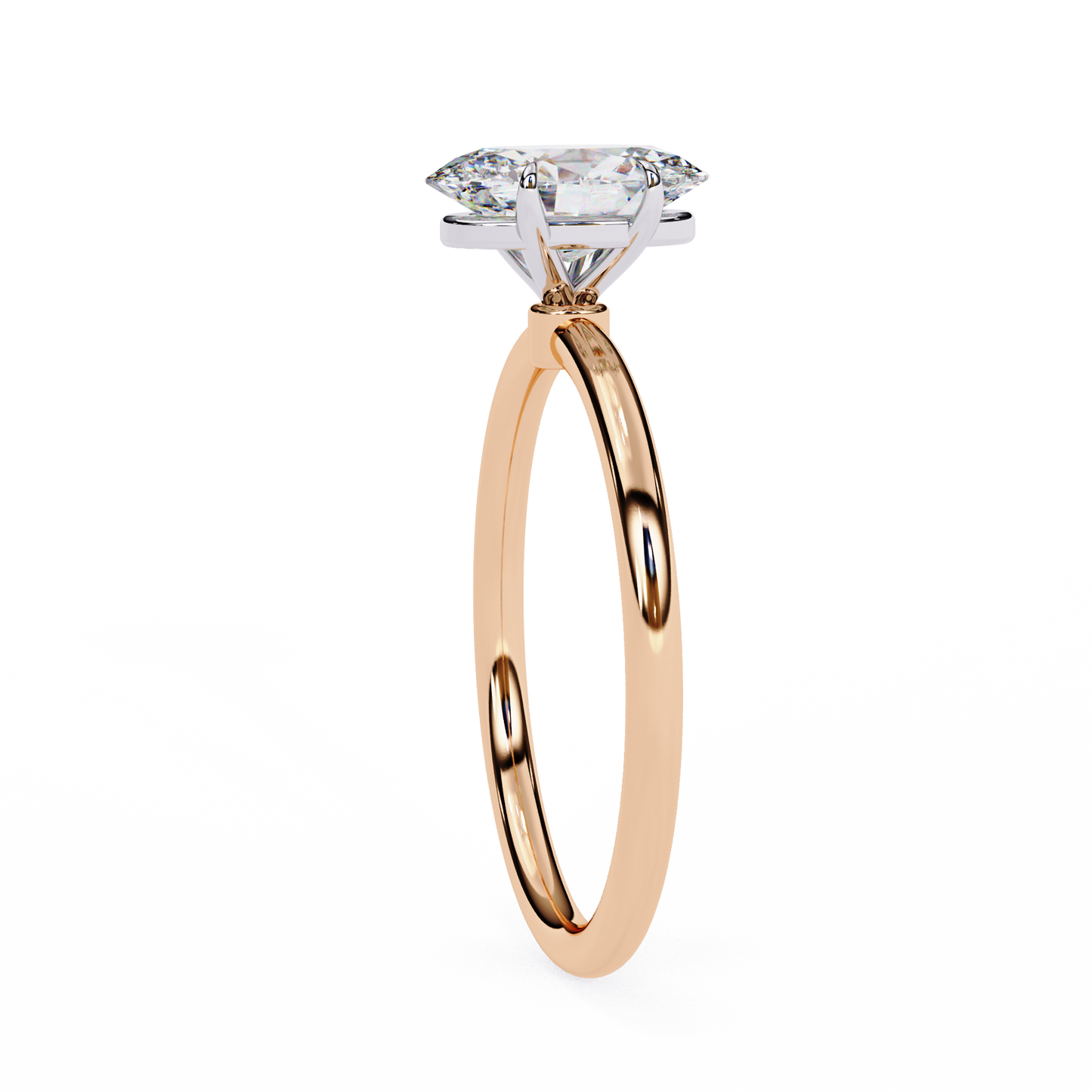 1.00 CT Oval-Cut Lab-Grown Diamond Solitaire Engagement Ring in 14K Gold