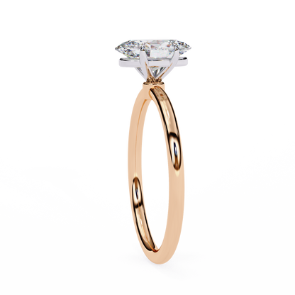 1.00 CT Oval-Cut Lab-Grown Diamond Solitaire Engagement Ring in 14K Gold