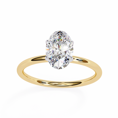 1.00 CT Oval-Cut Lab-Grown Diamond Solitaire Engagement Ring in 14K Gold