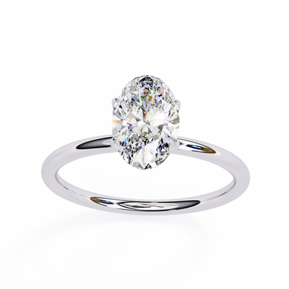 1.00 CT Oval-Cut Lab-Grown Diamond Solitaire Engagement Ring in 14K Gold