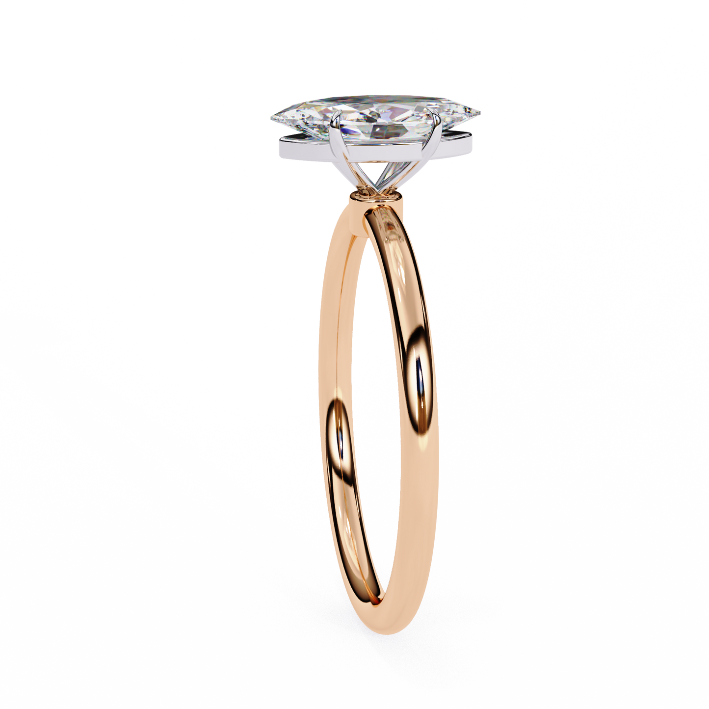 1.00 CT Marquise-Cut Lab-Grown Diamond Solitaire Engagement Ring in 14K Gold