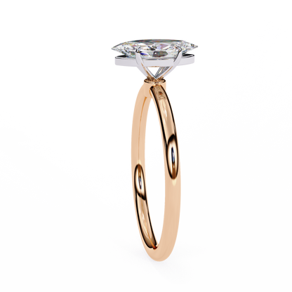 1.00 CT Marquise-Cut Lab-Grown Diamond Solitaire Engagement Ring in 14K Gold